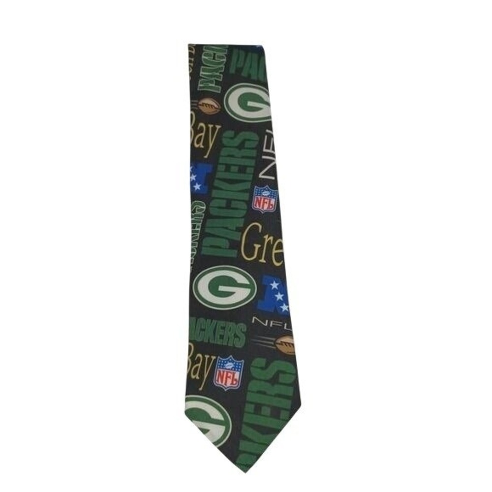 Vintage 1996 Green Bay Packers NFL Tie WallyWear Ralph Marlin Mens Necktie 90s